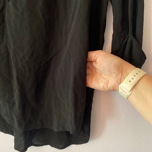 James Perse Black Flowy 3/4 Sleeve Blouse Lightweight Women's size 3 / Large - Picture 5 of 8